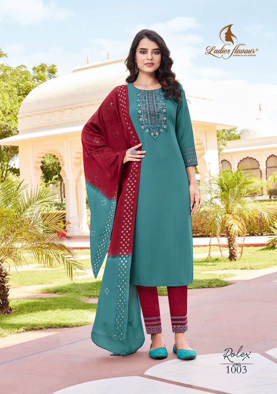 Rolex Ladies Flavour Chinon Fancy Wear Wholesale Designer Salwar Suits Catalog